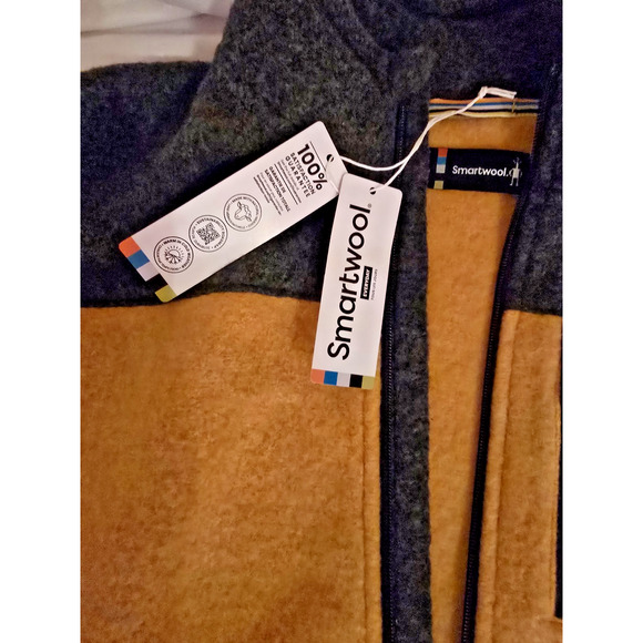 Smartwool Men Hudson Trail Fleece Full Zip Jacket Charcoal-Gold Size XXL - Picture 5 of 7